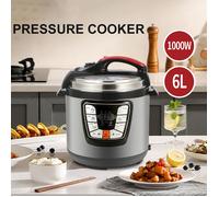 cuiseur à riz 6L - 1000W cuiseur à riz - Affichage LED - Isolation - inoxydable - 5 fonctions cuisson - revêtement antiadhésif