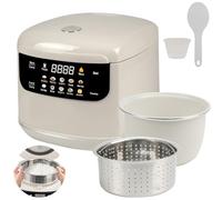 Cuiseur à riz à faible teneur en sucre de 3 L, cuiseur à faible teneur en glucides 10 en 1 avec cuiseur vapeur, contrôle intelligent, minuterie de retard de 24 heures, maintien au chaud de 8 heures