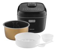 Cuiseur à riz à induction Sencor SRM 3900BK - Cuisson vapeur incluse - Maintien au chaud - 13 programmes - Cuve fonte - 3 L - Noir