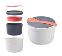 Cuiseur à riz à micro-ondes avec circulation de vapeur pour une cuisson efficace du riz, des pâtes, des légumes et de la soupe ; compact et passe au lave-vaisselle pour un nettoyage facile