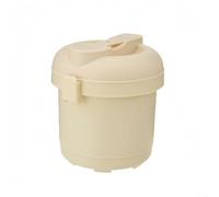 Cuiseur à riz à micro-ondes portable pour riz, pâtes, légumes, passe au lave-vaisselle, design compact beige, 14,5 x 14 x 10,4 cm