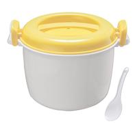 Cuiseur À Riz Au Micro-Ondes Batterie De Cuisine Portative pour Micro-Ondes Mini Cuiseur Vapeur De Voyage avec Cuillère À Riz pour Pâtes Aux Nouilles Aux Légumes 1800ml