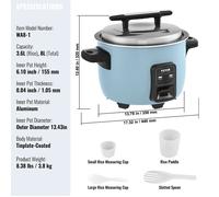 VEVOR Cuiseur à Riz Commercial, Auto-cuiseur de Riz 40 Tasses 8 Litres, Grand Pot Intérieur Antiadhésif, Cuisson Rapide, Maintien au Chaud 24 Heures, avec Tasse Doseur et Spatule, pour Restaurant