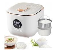 Cuiseur à riz électrique 4 tasses avec cuve intérieure en acier inoxydable, cuve intérieure de 3 L avec système antiadhésif, minuterie de départ différé 24 h, idéal for les soupes