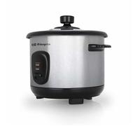 Orbegozo CO 3025 - Cuiseur de riz et vapeur d'une capacité de 1 litre, corps en acier inoxydable, récipient de cuisson en aluminium antiadhésif, couvercle en verre trempé, puissance de 400 W