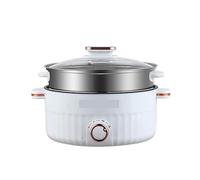 Cuiseur à riz électrique portable 1,5 L 3 L, poêle multifonctionnelle antiadhésive, compatible avec les appareils électroménagers et de cuisine, prise UE/US 110 V 220 V(White 3L,EU)