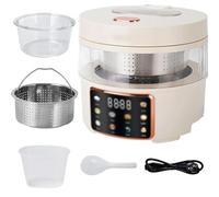 Cuiseur à riz en verre 2,5 L, 400 W avec pot intérieur en verre et panier filtrant automatique, minuterie 24 heures, commande numérique + maintien au chaud, pour riz/céréales/avoine