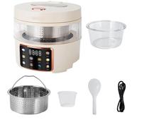 Cuiseur à riz en verre de 2,5 litres, cuve intérieure en verre de 400 W, minuterie 24 heures, équipé d'un panier filtrant automatique, adapté à la maison, aux voyages, aux dortoirs