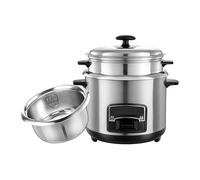 Cuiseur à riz et cuiseur vapeur avec fonction maintien au chaud, doublure en acier inoxydable 304, avec spatule et tasse à mesurer, convient pour 1 à 11 personnes.