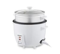 Cuiseur à riz Geepas 1 l avec cuiseur vapeur | 400 W | pot intérieur antiadhésif, cuisson automatique, nettoyage facile, protection haute température - Pour riz et vapeur sains et légumes