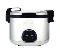 Buffalo Grand cuiseur à riz haut de gamme 9 litres 2,85 kW, économie d'énergie, acier inoxydable, capacité de riz : 20 litres cuit/9 litres sec, passage automatique de cuire à chaud, CK698