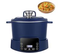 Cuiseur À Riz Intelligent 3L, Cuiseur À Riz À Faible Teneur en Glucides avec Cuve Intérieure en Acier Inoxydable, Minuterie 12H/2h, Écran Tactile Led pour la Préparation(Blue)