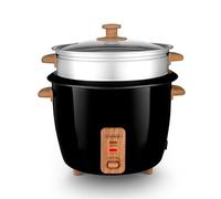Cuiseur à Riz Kitchencook Japan X Wood Black - 1.8L, 700W, Panier Vapeur, Couvercle Verre, Maintien au Chaud Automatique