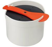 Cuiseur à riz micro-ondes - Joseph Joseph - 2L - Couleur pierre/orange - Cuillère multitâches - 4 personnes