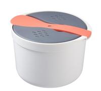 Cuiseur à Riz Micro-ondes, Micro-ondes Avec Cuillère à Riz, Cuiseur à Riz Et Céréales Micro-ondes 2L, Cuiseur à Riz Et Nouilles Cuisson Ou Réchauffage Faciles (Orange)