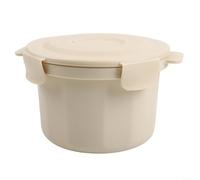 Cuiseur à Riz Micro-ondes Portable - Cocotte Vapeur PP Beige 20.5cm pour Pâtes et Légumes - Cuisson Rapide et Uniforme Débordement