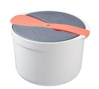 Cuiseur à riz pour micro-ondes avec passoire pour une cuisson rapide et uniforme sans remuer ni surveiller (orange)
