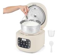 Cuiseur à riz RK 3L Maintien à Vapeur, Electric Mini Rice Cooker 3-5 portions 10 fonctions de cuisson du riz pour légumes/poisson etc.,Bol antiadhésif, Maintien au Chaud, Départ Différé
