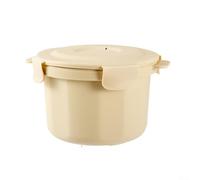 Cuiseur à riz vapeur pour micro-ondes avec circulation de vapeur en polypropylène pour riz, pâtes et légumes cuits uniformément, passe au lave-vaisselle et portable, beige 20,5 x 11 x 14,7 cm