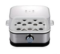 Cuiseur à œufs 6 en 1 en acier inoxydable, avec arrêt automatique, chauffage rapide pour œufs ou omelettes cuits à la vapeur bouillis pochés brouillés, design compact pour jusqu'à 6 œufs
