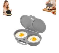 Cuiseur à œufs à double cavité pour micro-ondes，Gris | Nouvel appareil de cuisson des œufs au micro-ondes - Pocheuse à œufs pour une cuisson rapide et sans huile