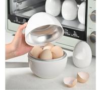 Cuiseur à œufs à micro-ondes à faible encombrement pour appartements et camping-cars, aucune alimentation externe nécessaire, il suffit d'ajouter de l'eau et du micro-ondes (œuf blanc)