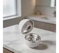 Cuiseur à œufs au micro-ondes pour 4 œufs en 9 minutes - Cuiseur à œufs rapide avec couche d'aluminium et ventilation - Chauffe-œufs sans danger pour petit déjeuner et légumes (œuf blanc)