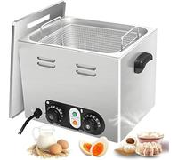 Cuiseur À Œufs Commercial 2600W, Cuiseur À Œufs En Acier Inoxydable Avec Panier En Filet, Cuiseur À Œufs Pochés Électrique, Contrôle La Température Et Minuterie,Machine À Petit-déjeuner Pour Snack-bar
