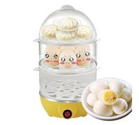 Cuiseur à œufs durs automatique à 3 niveaux pour œufs durs, appareil de cuisine avec couvercle en verre pour la maison, la restauration, l'hôtel