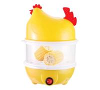 Cuiseur à œufs durs double couche - Grande bouilloire en forme de poule pour petit-déjeuner, déjeuner, dîner, enfants, adultes, école, résidence, restaurant