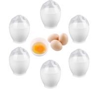 Cuiseur à œufs - Easy Egg Cooker - 6 Pcs - Plastique sans BPA - 9,5 x 7 cm - Blanc