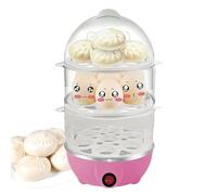 Cuiseur à œufs électrique avec 3 niveaux de cuisson à vapeur multifonction pour la cuisine | Éplucheur d'œufs parfait pour les œufs, moyens et durs, les légumes, le maïs, les fruits de mer et la