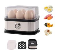 Cuiseur À Œufs Électrique Compact Cuiseur À Œufs en Acier Inoxydable, Poêle À Œufs Faciles À Nettoyer Cuiseur Vapeur Multifonctionnel pour 6 Œufs À la Coque/moyennement Cuits/durs