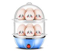 Cuiseur à œufs électrique, Cuit-œuf, Œufs Vapeur double couche, cuiseur à œufs d'une capacité de 14 œufs,Arrêt Automatique avec Signal Sonore (Bleu)