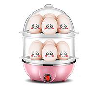 Cuiseur à œufs électrique, Cuit-œuf, Œufs Vapeur double couche, cuiseur à œufs d'une capacité de 14 œufs,Arrêt Automatique avec Signal Sonore (Rose)