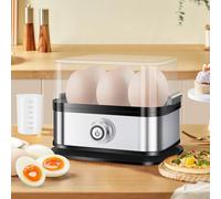 Cuiseur à œufs électrique pour 1 à 6 œufs, Acier inoxydable, 200 W, démarrage par simple pression, fonction maintien au chaud, sans BPA, facile à nettoyer avec contrôle de température PTC