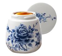 Cuiseur à œufs en céramique - Tasse de cuisson 3,35 pouces | Poacher vintage - Boîte de conservation en porcelaine en céramique. Ce support bleu et blanc pour le miel est idéal pour le petit déjeuner