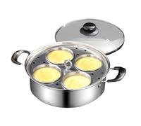 Cuiseur à œufs en chemise en acier inoxydable de 7,87 x 2,95 pouces, cuiseur à vapeur de 4 tasses, ustensiles de cuisine pour préparer l'omelette | pour cuisinière à induction, Pia