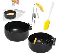 Cuiseur à œufs et pocheuse en acier inoxydable 2024 - Pliable - Anti-adhésif - Pour œufs durs - Outil de cuisine - Lot de 2