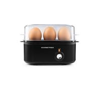 Cuiseur à œufs GOURMETmaxx 210W 3 œufs Egg Boiler Pique-œuf+verre doseur Egg Cooker 3 degrés de cuisson petit format - Noir