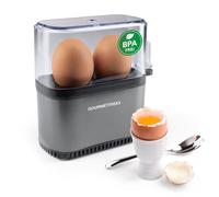 GOURMETmaxx Cuiseur à œufs pour 2 œufs | Cuiseur à œufs avec pique-œuf dans le gobelet doseur | 3 degrés de cuisson pour votre coquetier | Design petit format - pièces lavables au lave-vaisselle