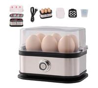 Cuiseur à œufs intelligent avec arrêt automatique, cuisson des œufs sans effort avec le cuiseur à œufs ultime en acier inoxydable, chaudière rapide à une touche pour œufs mous, moyens et durs, cuiseur