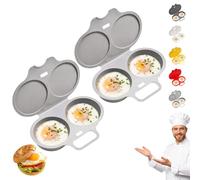 Cuiseur à œufs micro-ondes à double cavité en PP pour 2 œufs | Cuisson sans huile, circulation uniforme de la chaleur, 6,3 x 4,53 pouces, réutilisable pour les repas du matin