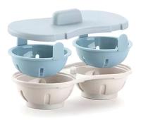 Cuiseur à œufs micro-ondes, moule œufs sans BPA, cuiseur vapeur, tasse double paroi polypropylène, bleu.