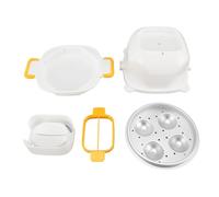 Cuiseur à œufs multifonction pour -ondes, cuisson à la vapeur, double usage, 4 cavités, cuisson rapide des œufs à la coque, idéal pour les petits-déjeuners en famille et les repas