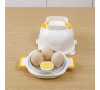 Cuiseur à œufs pour micro-ondes 4 œufs, plateau vapeur en aluminium avec matériau PP 10 minutes d'ébullition rapide pour petit déjeuner cuisine 18,3 cm