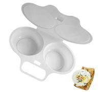 Cuiseur à œufs pour micro-ondes avec 2 cavités | Machine à omelettes de hambourg rapide à double couche | Ustensile de cuisine - pour gâteau de maïs avec sandwich aux œufs frits