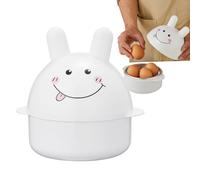 Cuiseur à œufs pour micro-ondes - Boîtier en plastique de qualité alimentaire - Design lapin mignon - Cuiseur vapeur pour quatre œufs - Appareil de cuisine rapide pour le petit déjeuner, la cuisine