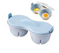 Cuiseur à œufs pour micro-ondes - Cuiseur à œufs portable pour micro-ondes | Pocheuse à œufs au micro-ondes | Cuisinière à 2 cavités | Machine à œufs pochés antiadhésive avec couvercle | Gadget de
