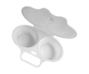Cuiseur à œufs pour micro-ondes - Machine à omelette avec 2 cavités - 16 | 8 x 11,4 x 3,9 cm - Outil polyvalent pour œufs au plat - Gain de temps avec bol filtrant à eau - Design double couche pour